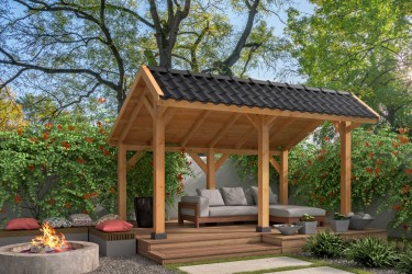 Pavillon de jardin ouvert...