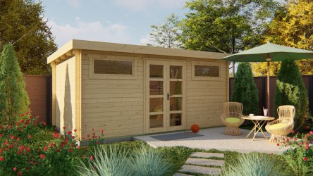 Chalet de jardin toit plat...