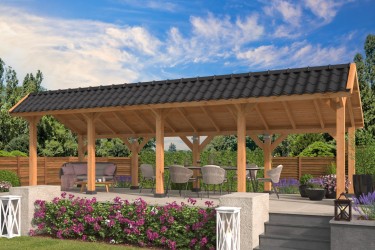 Pavillon de jardin ouvert...