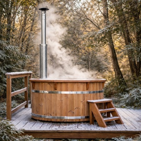 Bain nordique bois ambiance détente