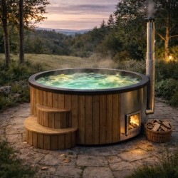 Bain à remous Deluxe XL Thermowood Ø226 – spa nordique bois