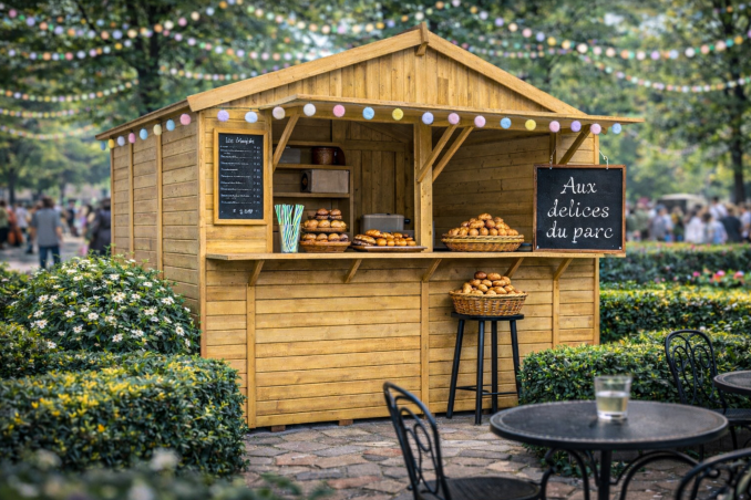Kiosque marchand en bois Santa - Barbabois
