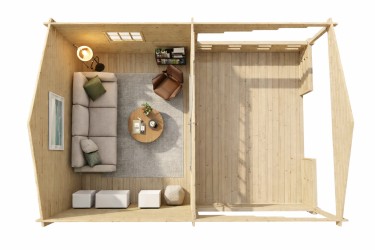 aménagement intérieur possible chalet bois SANSTROV - Barbabois