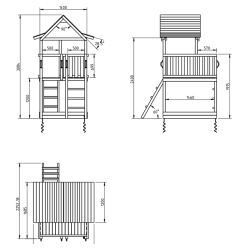 Plan station de jeux en bois Blue Rabbit modèle Pagoda