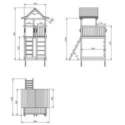plan aire de jeux en bois Pagoda de Blue Rabbit