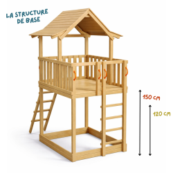 aire de jeux en bois tour Pagoda - structure de base - Barbabois
