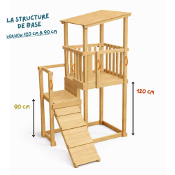 structure aire de jeu en bois Blue Rabbit modèle Cascade 120 cm