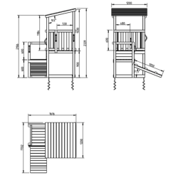 plan aire de jeu Blue Rabbit modèle Cascade en version 90 cm