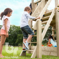 escalier en bois pour les aires de jeu Blue rabbit - Barbabois