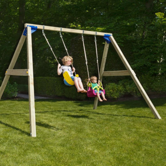 Portique balançoires indépendant Blue Rabbit - Barbabois - FREESWING