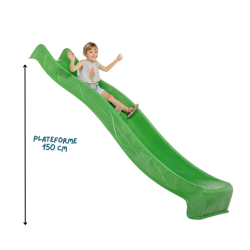 Toboggan à vague 300 cm pour aires de jeu avec raccord eau - plateforme 150 cm - Barbabois