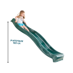 Toboggan vague 250 cm pour aire de jeu avec raccord eau - Barbabois - YULVO