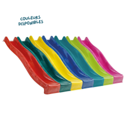Toboggan à vague 300 cm pour aires de jeu coloris disponibles - rose, vert, jaune, turquoise, bleu, rouge