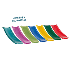 Toboggan bébé 130 cm pour aire de jeu - coloris violet ou turquoise ou vert ou rouge ou b leu ou jaune
