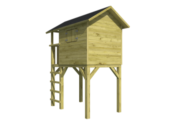 structure de base cabane enfant en bois Voldemort - vue arrière