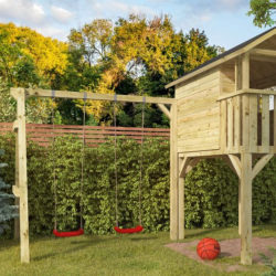 portique balançoires en bois Voldemort pour maisonnette enfant bois Voldemort - Barbabois