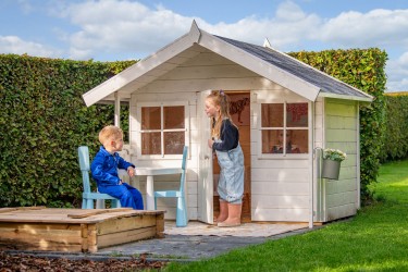 maisonnette enfant en bois avec espace terrasse - Barbabois