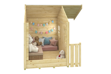 aménagement intérieur de la maisonnette enfant en bois Aladain