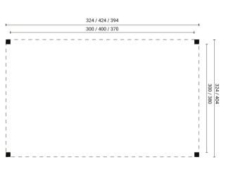 dimensions et plan de la pergola bois autoportée Red Class Wood pour terrasse et jardin