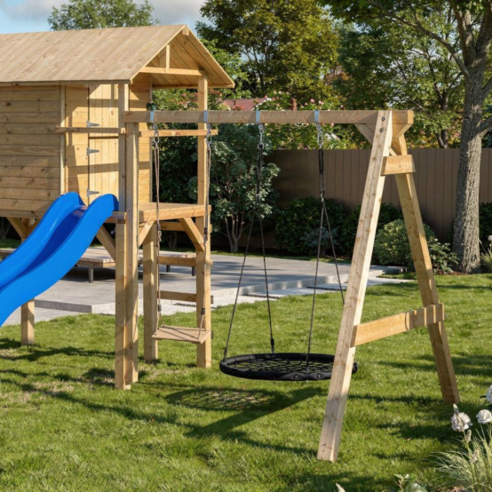 portique balançoires bois pour cabane enfant Voldemort - Barbabois