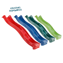 Toboggan à vague 220 cm YULVO pour aires de jeu - coloris disponibles - vert foncé, vert clair, bleu, rouge - Barbabois