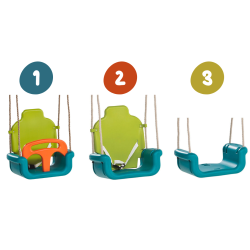 fauteuil balançoire bébé évolutive 3 en 1 pour portique ou aire de jeux Blue Rabbit - Barbabois