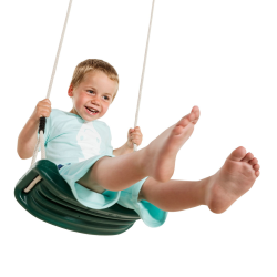 Siège de balançoire enfant en plastique soufflé vert foncé pour portique ou aire de jeu - Barbabois