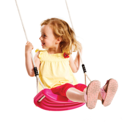 Siège de balançoire enfant en plastique soufflé rose pour portique ou aire de jeu - Barbabois