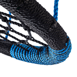 siège balançoire nid enfant filet oval 100 cm pour portique et aire de jeu - bleu et noir